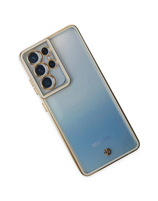 Newface Samsung Galaxy S21 Ultra Kılıf Liva Lens Silikon - Beyaz