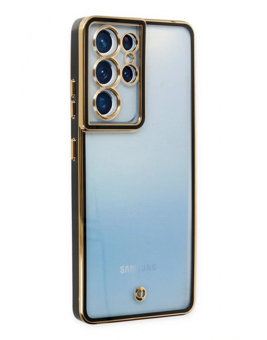 Newface Samsung Galaxy S21 Ultra Kılıf Liva Lens Silikon - Siyah