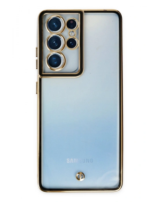 Newface Samsung Galaxy S21 Ultra Kılıf Liva Lens Silikon - Siyah