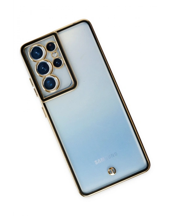 Newface Samsung Galaxy S21 Ultra Kılıf Liva Lens Silikon - Siyah