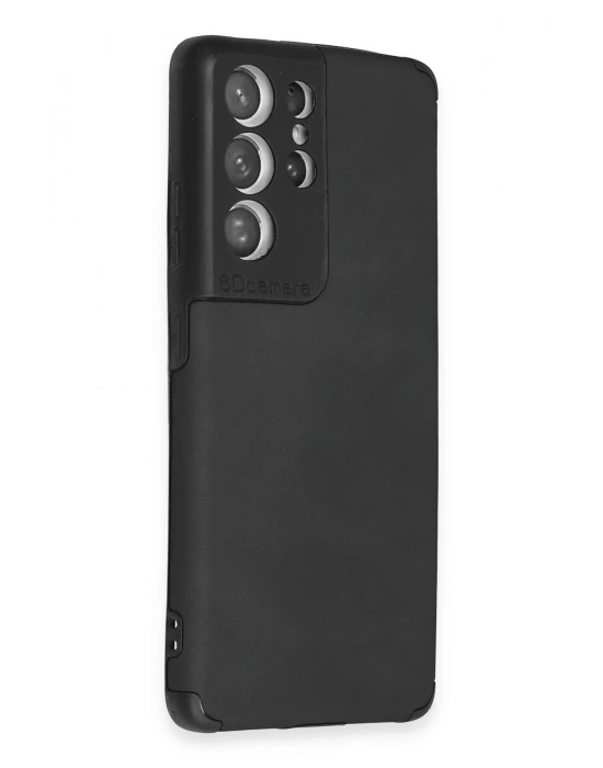 Newface Samsung Galaxy S21 Ultra Kılıf Loop Deri Silikon - Siyah