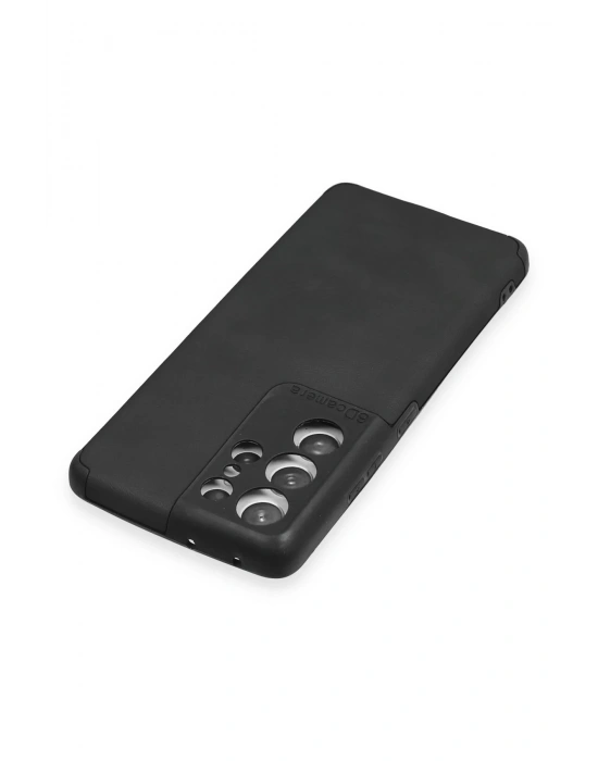 Newface Samsung Galaxy S21 Ultra Kılıf Loop Deri Silikon - Siyah
