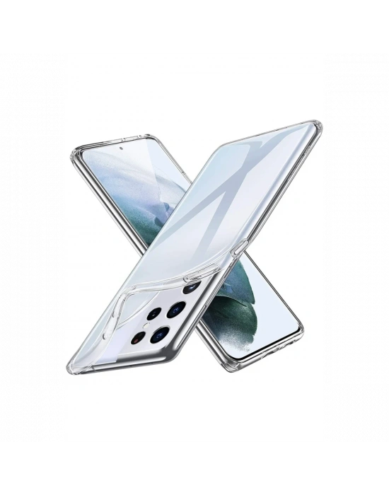 Newface Samsung Galaxy S21 Ultra Kılıf Lüx Şeffaf Silikon