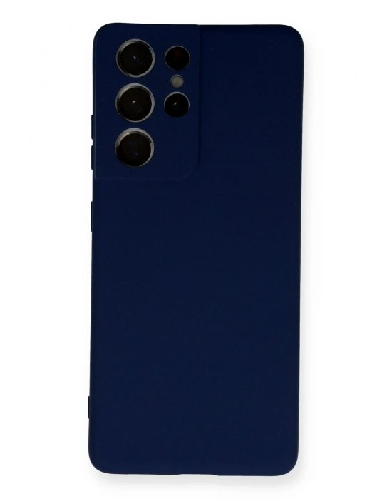 Newface Samsung Galaxy S21 Ultra Kılıf Nano içi Kadife Silikon - Lacivert