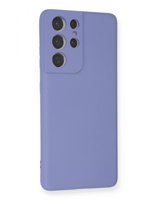 Newface Samsung Galaxy S21 Ultra Kılıf Nano içi Kadife Silikon - Lila