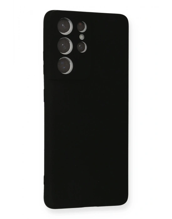 Newface Samsung Galaxy S21 Ultra Kılıf Nano içi Kadife Silikon - Siyah