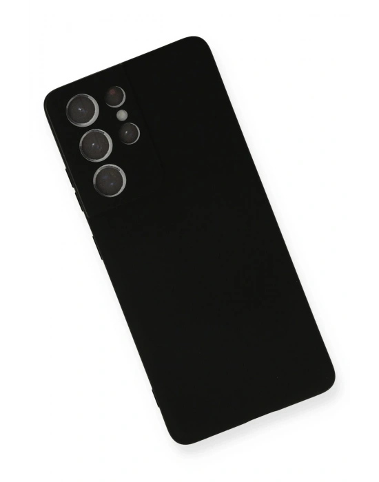 Newface Samsung Galaxy S21 Ultra Kılıf Nano içi Kadife Silikon - Siyah