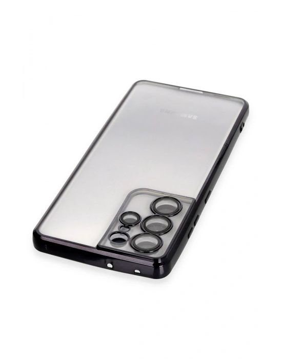 Newface Samsung Galaxy S21 Ultra Kılıf Razer Lensli Silikon - Siyah