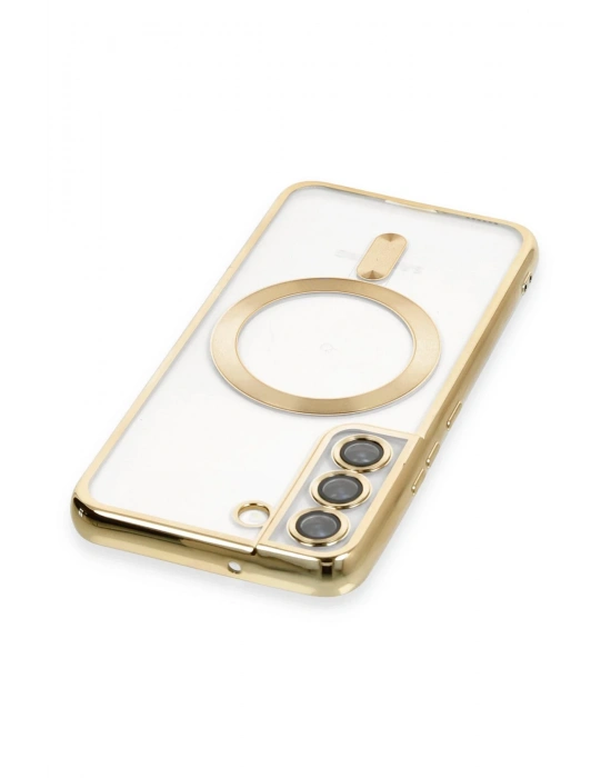 Newface Samsung Galaxy S22 Kılıf Kross Magneticsafe Kapak - Gold