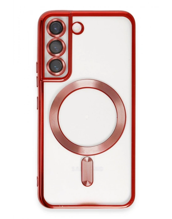 Newface Samsung Galaxy S22 Kılıf Kross Magneticsafe Kapak - Kırmızı