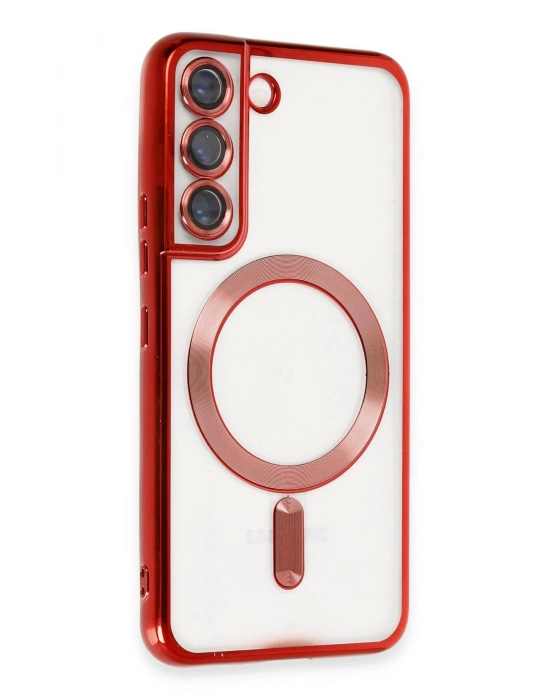 Newface Samsung Galaxy S22 Kılıf Kross Magneticsafe Kapak - Kırmızı
