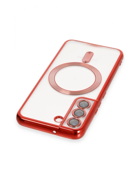 Newface Samsung Galaxy S22 Kılıf Kross Magneticsafe Kapak - Kırmızı