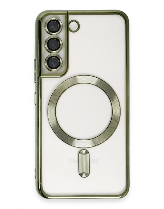 Newface Samsung Galaxy S22 Kılıf Kross Magneticsafe Kapak - Koyu Yeşil