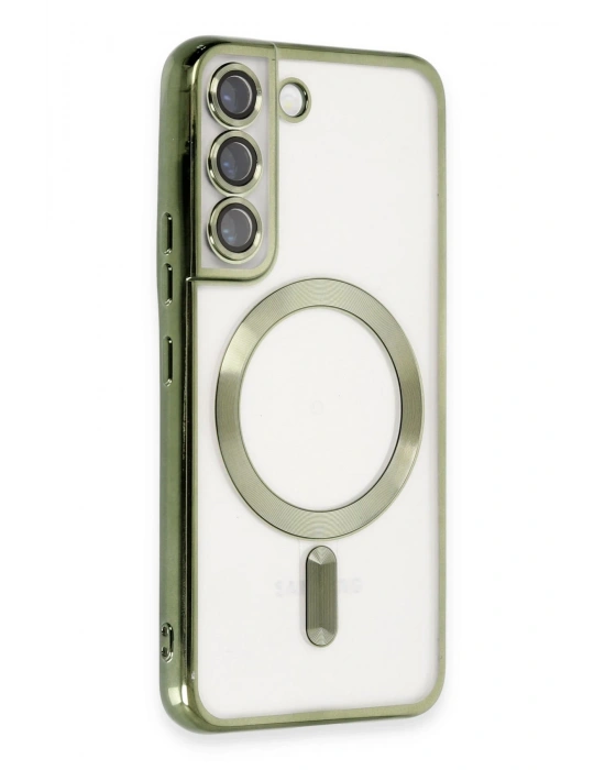 Newface Samsung Galaxy S22 Kılıf Kross Magneticsafe Kapak - Koyu Yeşil