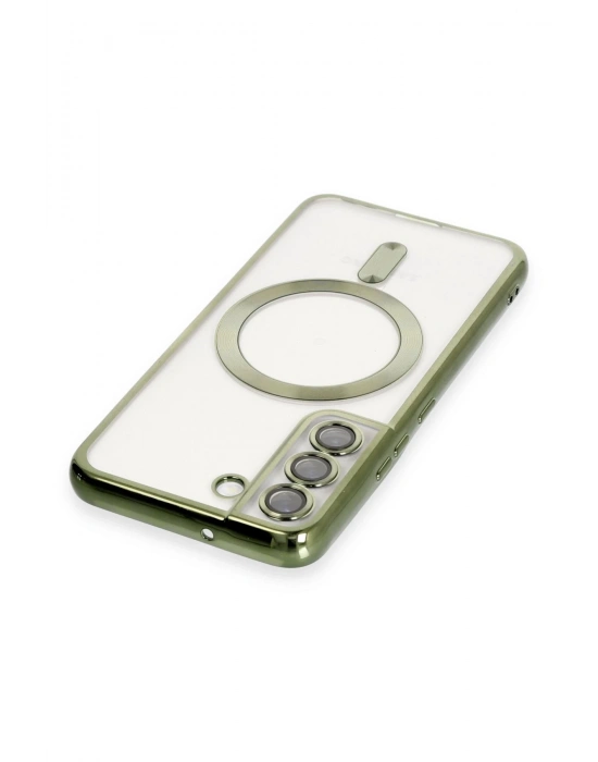 Newface Samsung Galaxy S22 Kılıf Kross Magneticsafe Kapak - Koyu Yeşil