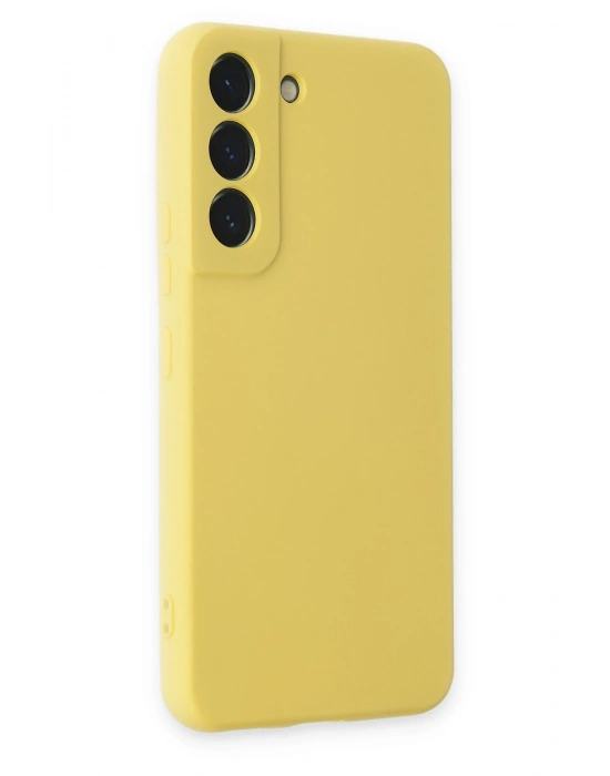 Newface Samsung Galaxy S22 Kılıf Nano içi Kadife Silikon - Sarı