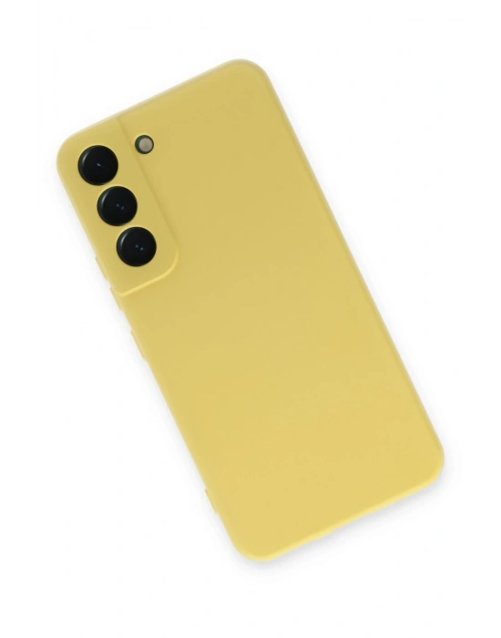 Newface Samsung Galaxy S22 Kılıf Nano içi Kadife Silikon - Sarı