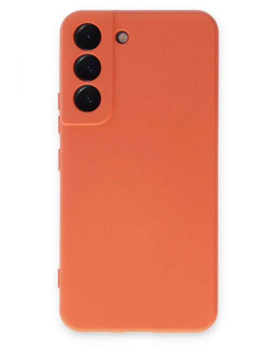 Newface Samsung Galaxy S22 Kılıf Nano içi Kadife Silikon - Turuncu