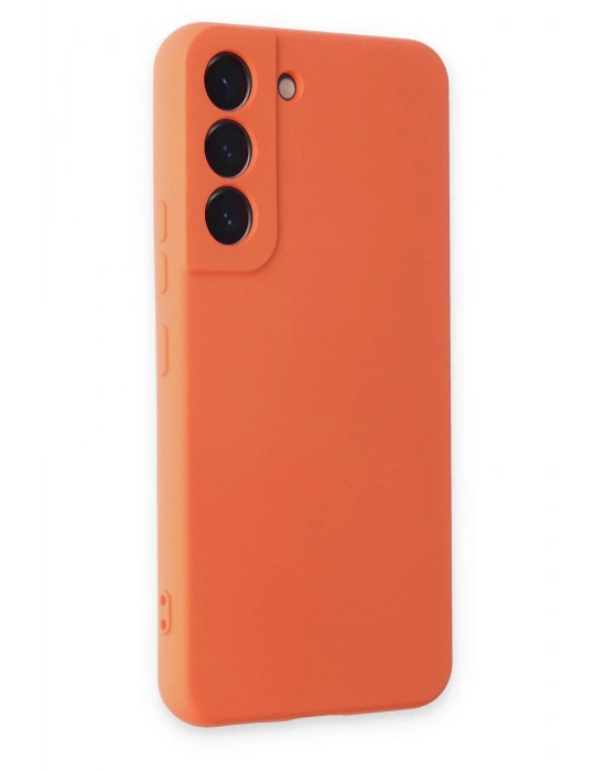 Newface Samsung Galaxy S22 Kılıf Nano içi Kadife Silikon - Turuncu