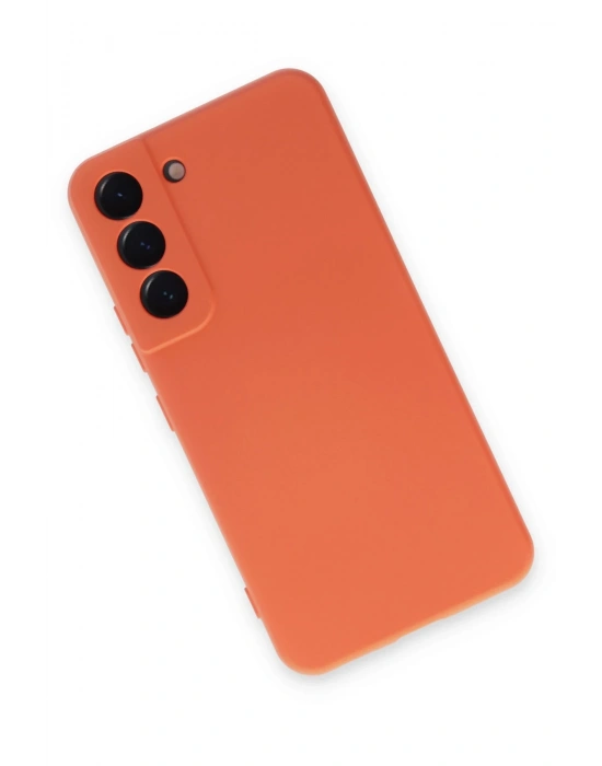 Newface Samsung Galaxy S22 Kılıf Nano içi Kadife Silikon - Turuncu
