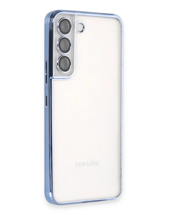 Newface Samsung Galaxy S22 Kılıf Razer Lensli Silikon - Açık Mavi