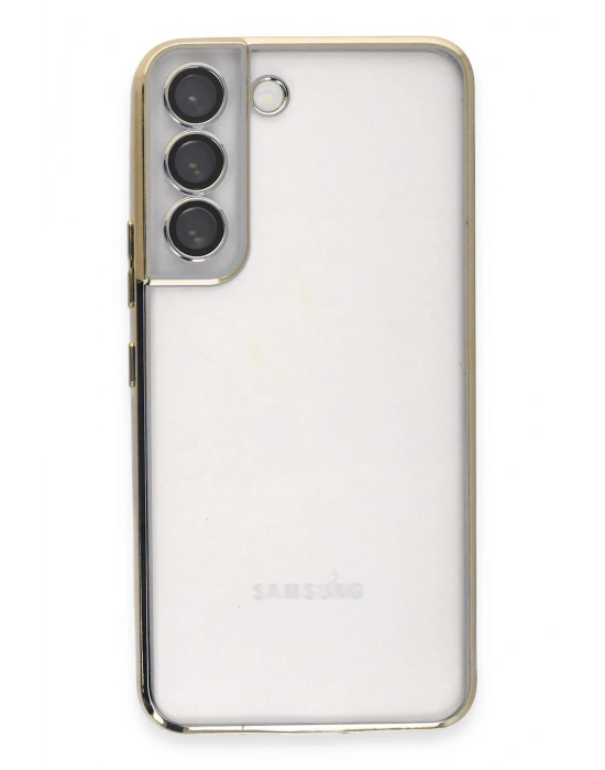Newface Samsung Galaxy S22 Kılıf Razer Lensli Silikon - Gold