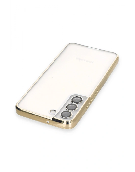 Newface Samsung Galaxy S22 Kılıf Razer Lensli Silikon - Gold