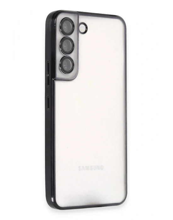 Newface Samsung Galaxy S22 Kılıf Razer Lensli Silikon - Siyah