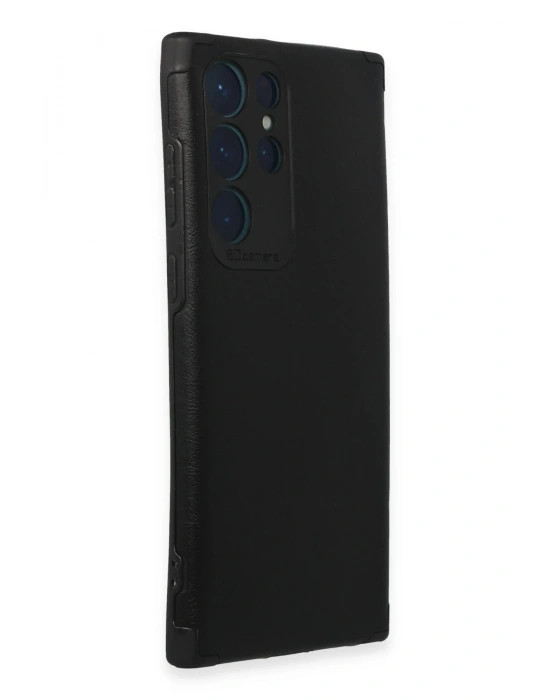 Newface Samsung Galaxy S22 Ultra Kılıf Loop Deri Silikon - Siyah