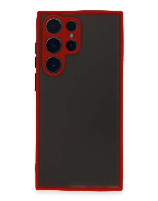 Newface Samsung Galaxy S22 Ultra Kılıf Montreal Silikon Kapak - Kırmızı