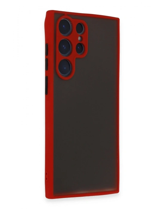 Newface Samsung Galaxy S22 Ultra Kılıf Montreal Silikon Kapak - Kırmızı