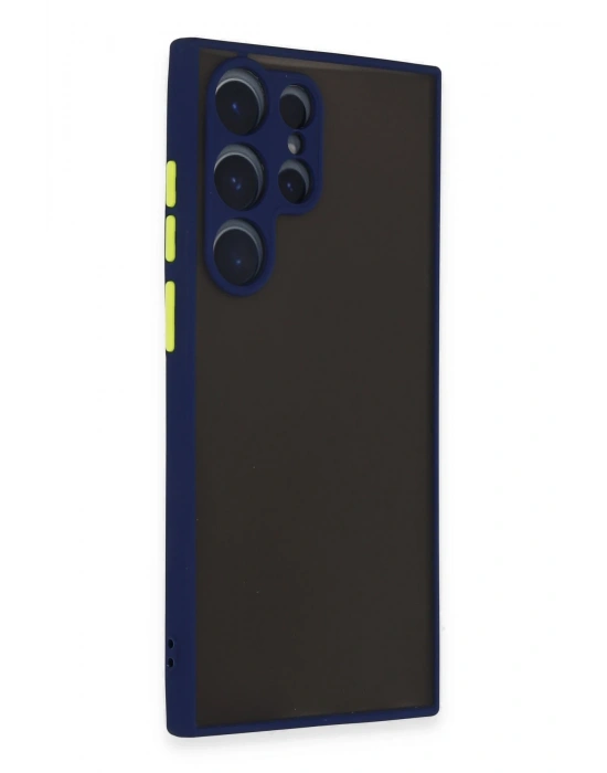 Newface Samsung Galaxy S22 Ultra Kılıf Montreal Silikon Kapak - Lacivert