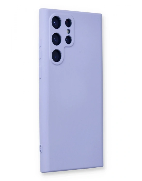 Newface Samsung Galaxy S22 Ultra Kılıf Nano içi Kadife Silikon - Lila