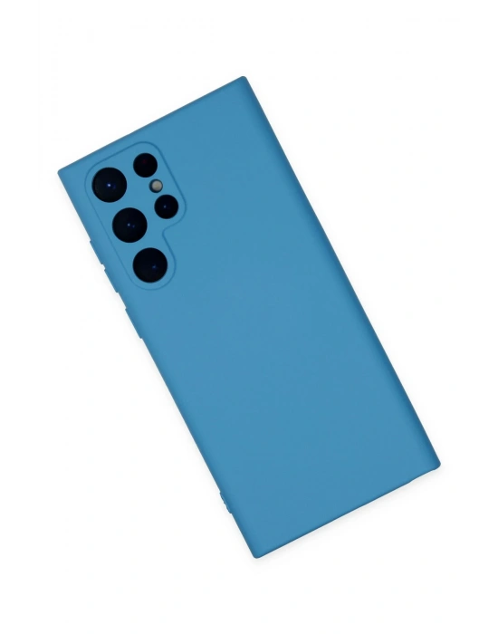 Newface Samsung Galaxy S22 Ultra Kılıf Nano içi Kadife Silikon - Mavi