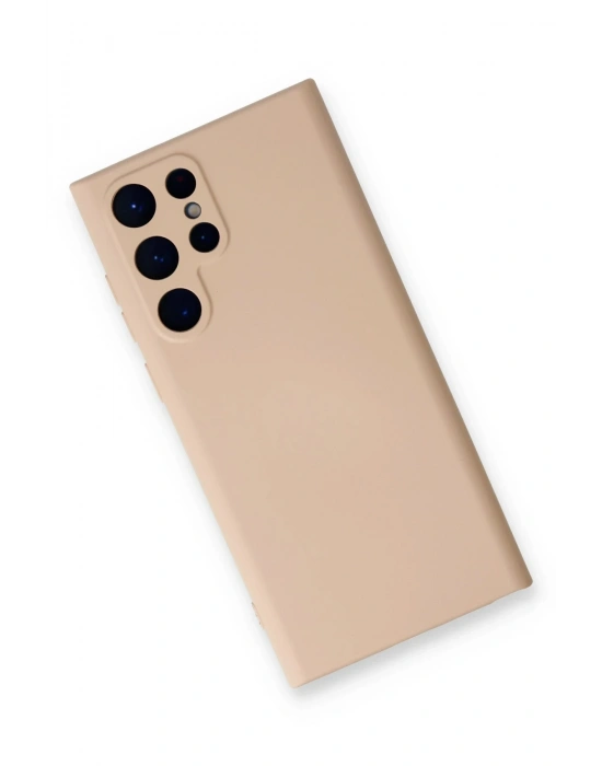 Newface Samsung Galaxy S22 Ultra Kılıf Nano içi Kadife Silikon - Pudra