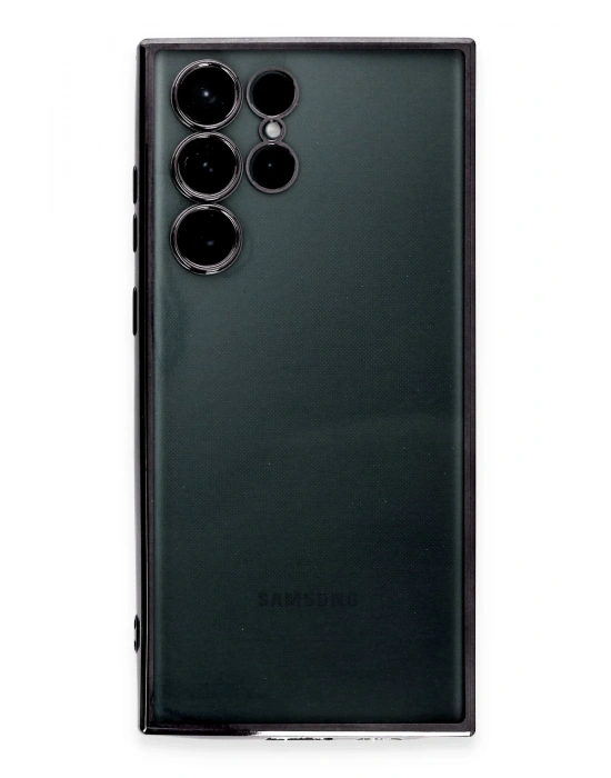 Newface Samsung Galaxy S22 Ultra Kılıf Razer Lensli Silikon - Siyah