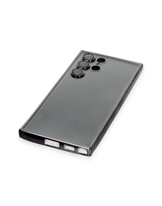 Newface Samsung Galaxy S22 Ultra Kılıf Razer Lensli Silikon - Siyah