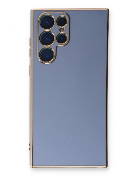 Newface Samsung Galaxy S22 Ultra Kılıf Volet Silikon - Mavi