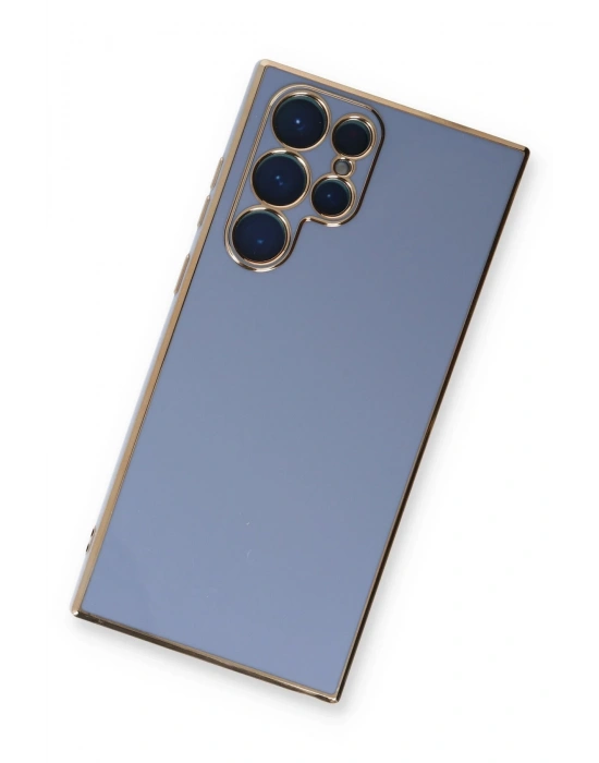 Newface Samsung Galaxy S22 Ultra Kılıf Volet Silikon - Mavi