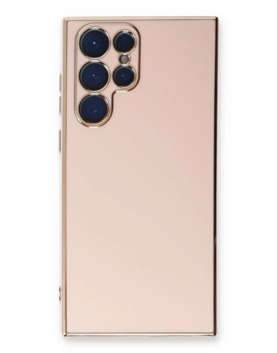 Newface Samsung Galaxy S22 Ultra Kılıf Volet Silikon - Pembe