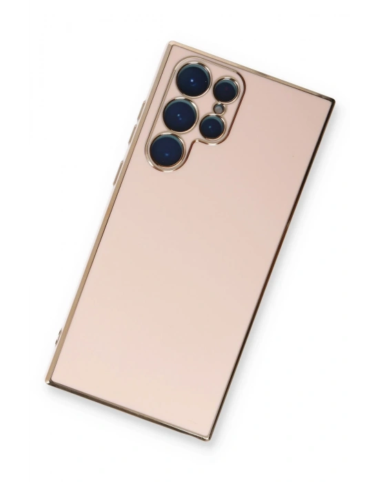 Newface Samsung Galaxy S22 Ultra Kılıf Volet Silikon - Pembe