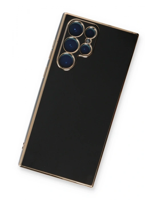 Newface Samsung Galaxy S22 Ultra Kılıf Volet Silikon - Siyah