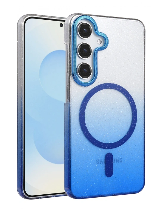 Newface Samsung Galaxy S23 FE Glossy Magsafe Kapak - Mavi