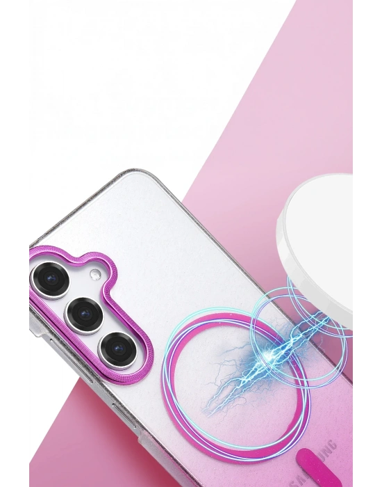 Newface Samsung Galaxy S23 FE Glossy Magsafe Kapak - Pembe