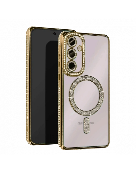 Newface Samsung Galaxy S23 FE Joke Simli Magneticsafe Kılıf - Gold