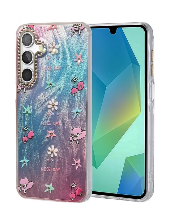 Newface Samsung Galaxy S23 FE Kılıf Blade Aynalı Desenli Kapak - Desen 4