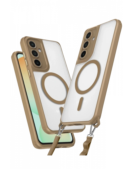 Newface Samsung Galaxy S23 FE Kılıf Enka Magsafe Silikon Kılıf - Desert