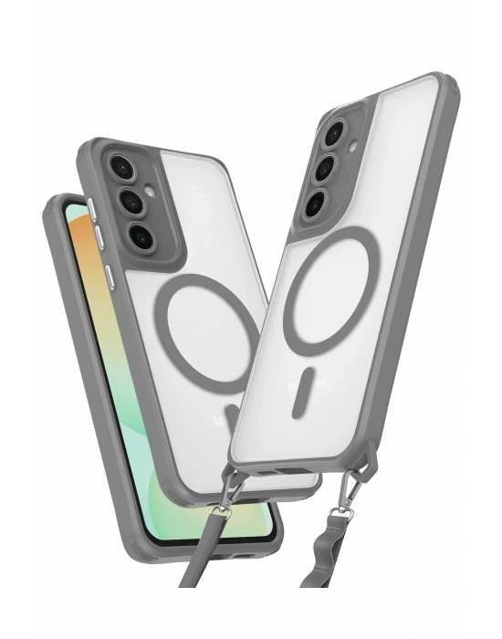 Newface Samsung Galaxy S23 FE Kılıf Enka Magsafe Silikon Kılıf - Titan Gri