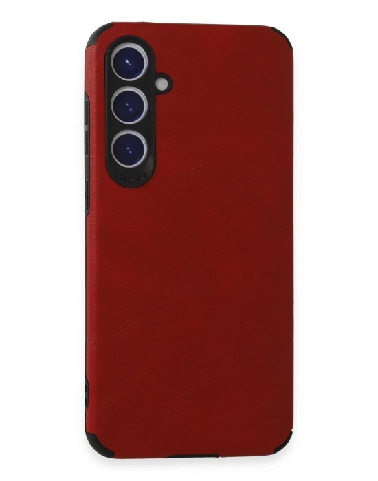 Newface Samsung Galaxy S23 FE Kılıf Loop Deri Silikon - Kırmızı