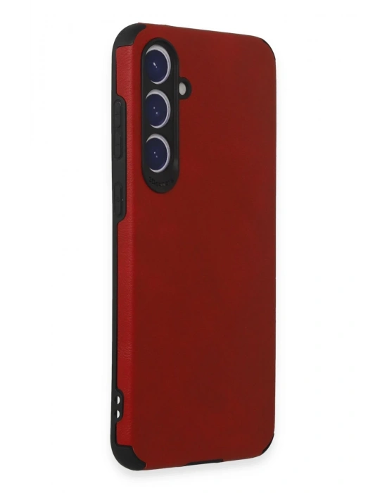 Newface Samsung Galaxy S23 FE Kılıf Loop Deri Silikon - Kırmızı